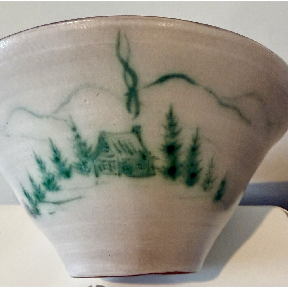 McWhirter Pottery NC Red Ware Bowl Mtn Cabin Vtg Folk Art Beautiful Studio 11.5x